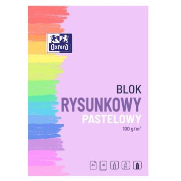 Blok rysunkowy kolor A4/10 OXFORD 100g pastel