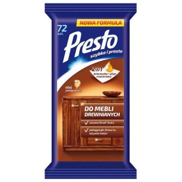 Chusteczki czyszczące PRESTO [72] do mebli