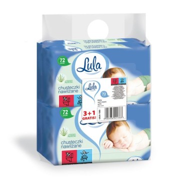 Chusteczki nawilżane LULA [4x72] ALOES