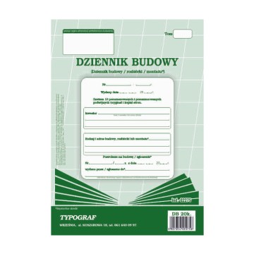 Druk- Dziennik budowy TYPOGRAF 20k.