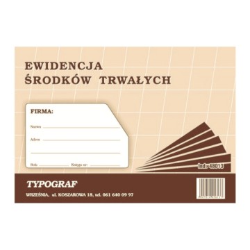 Druk- Ewid. środków trwałych A4 TYPOGRAF