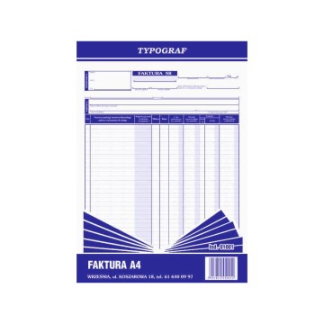 Druk- Faktura VAT A4 netto TYPOGRAF