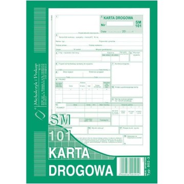 Druk- Karta drogowa Sm-101 MIPRO numerowana