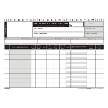 Druk- Karta ewid. wyposażenia A5 TYPOGRAF [1]