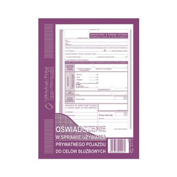 Druk- Oświadczenie w spr. używania prywatnego poj.
