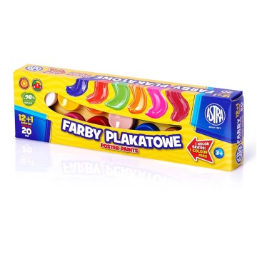 Farby plakatowe ASTRA [12+1]