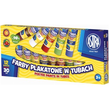 Farby plakatowe ASTRA w tubie 30ml [12]