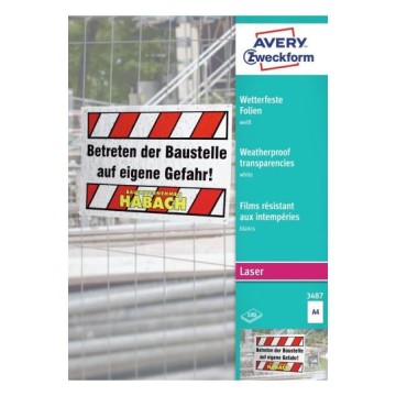 Folia do drukarki laserowej A4 AVERY [100] biała