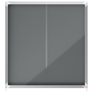 Gablota filcowa szara wew. NOBO 12xA4 drzwi przes.