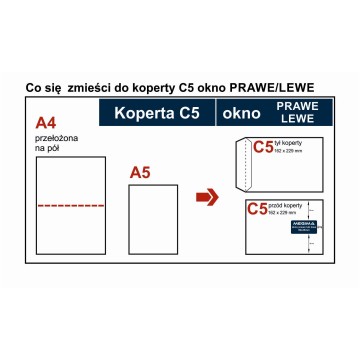 Koperty konfekcjonowane C5 HK białe OKNO [50]
