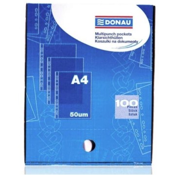 Koszulki biurowe krystaliczne A4 Donau 50mic 100 szt. w kartonie