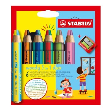 Kredki akwarelowe STABILO WOODY DUO [6]