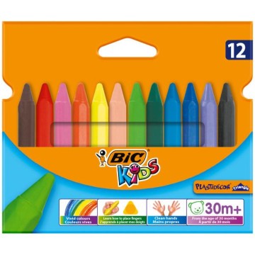 Kredki świecowe BIC PLASTIDECOR trójkątne [12]