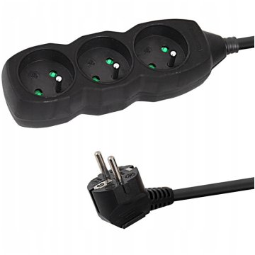 Listwa zasilająca ESPERANZA 3 gniazda 1,5m czarna