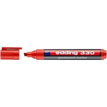 Marker permanentny EDDING 330 ścięty czerwony