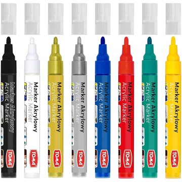 Markery akrylowe TOMA 2,5mm [8] NEON
