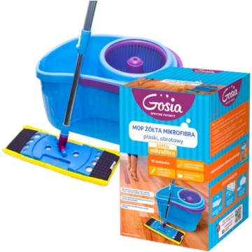 Mop zestaw (+kij+wiadro) GOSIA obrotowy