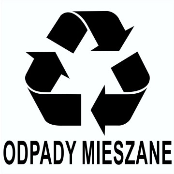 Naklejka ODPADY ZMIESZANE 15x15cm