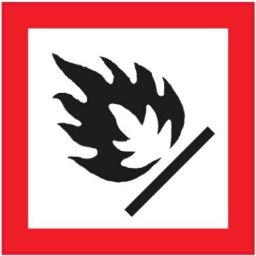 Naklejka piktogram chem PRODUKT ŁATWOPALNY