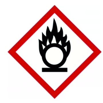 Naklejka piktogram chem PRODUKT UTLENIAJĄCY