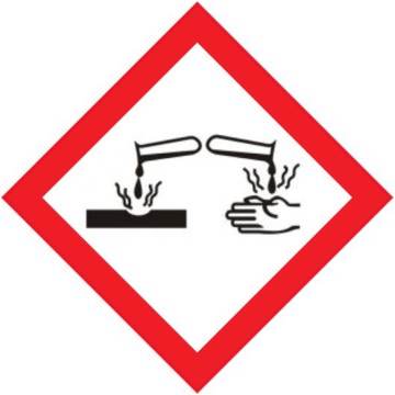 Naklejka piktogram chem PRODUKT ŻRĄCY