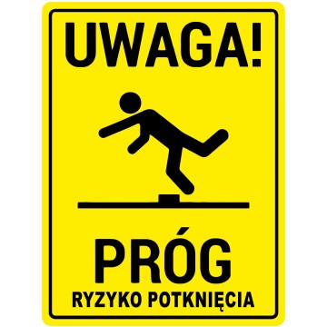Naklejka UWAGA PRÓG