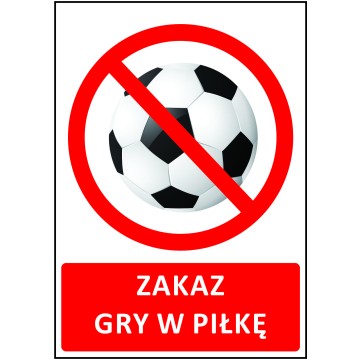 Naklejka ZAKAZ GRY W PIŁKĘ