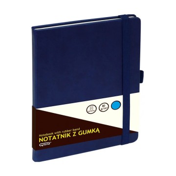 Notatnik GRAND A5 z gumką granatowy