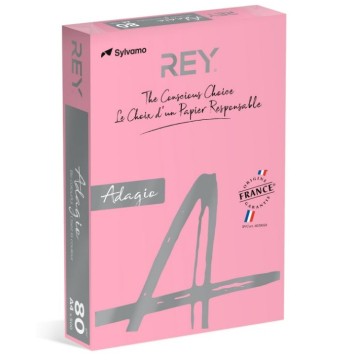 Papier kolor A4 80g REY ADAGIO 05 różowy pastel