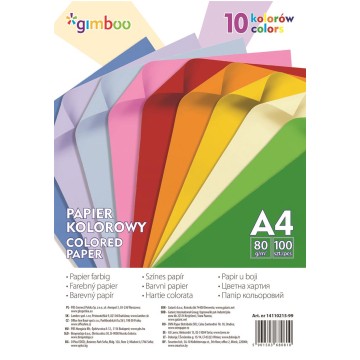 Papier kolor MIX GIMBOO A4 80g [100] neon