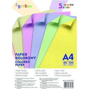 Papier kolor MIX GIMBOO A4 80g [100] pastel