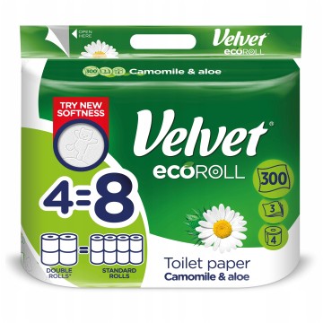 Papier toalet. VELVET RUMIANEK 3w [4] ECO ROLL