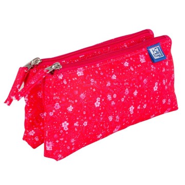 Piórnik OXFORD saszetka podw. FLORAL różowy