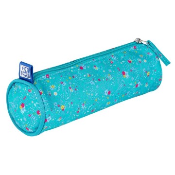 Piórnik OXFORD tuba FLORAL turkusowy