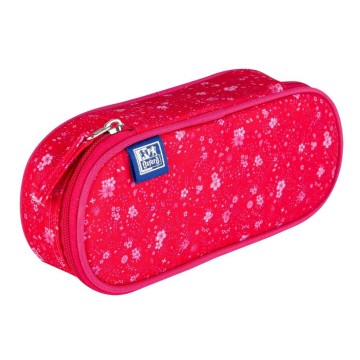 Piórnik OXFORD z klapką FLORAL różowy