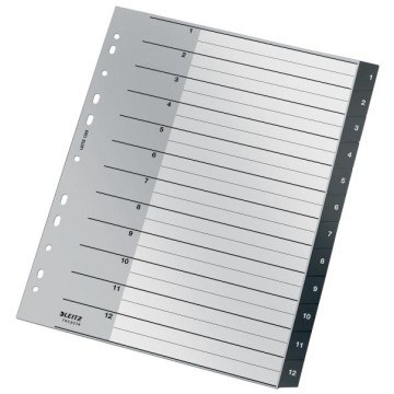 Przekładki do segr. A4/12 LEITZ RECYCLE PP czarne