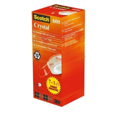 Taśmy klejące SCOTCH CRYSTAL 19mm/33m [7+1]