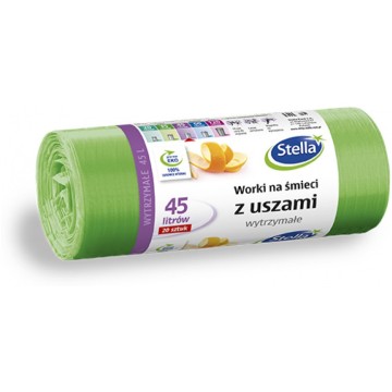 Worki na śmieci 45L LD[20]STELLA uszy ZIELONE EOL